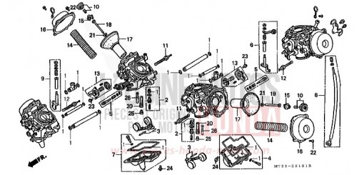 CARBURATEUR (PIECES CONSTITUTIVES) ST1100AR de 1994